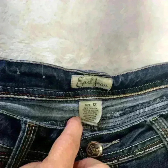 Earl Women Embroidered Embellished Strait jeans Size 12 Raw hem Rodeo Rockabilly - Picture 6 of 12